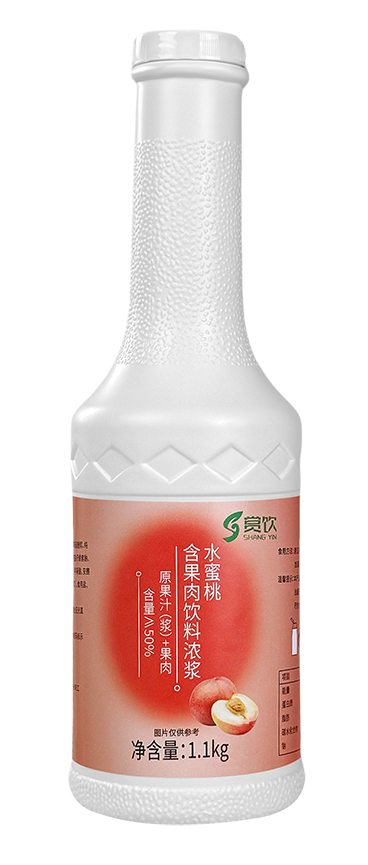 水蜜桃含果肉饮料浓浆（倍数：10、规格1.1kgx12每箱）
